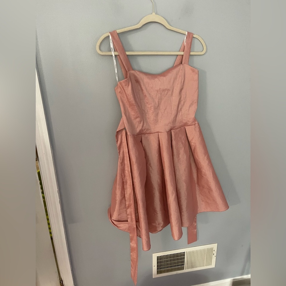 Papaya pink formal flowy dress L